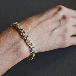 swarovski-crystal-womens-x-and-o-tennis-bracelet-gold
