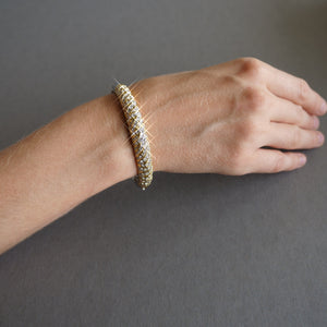 women silver and gold bangle bracelet zebra leopard swarovski crystal 