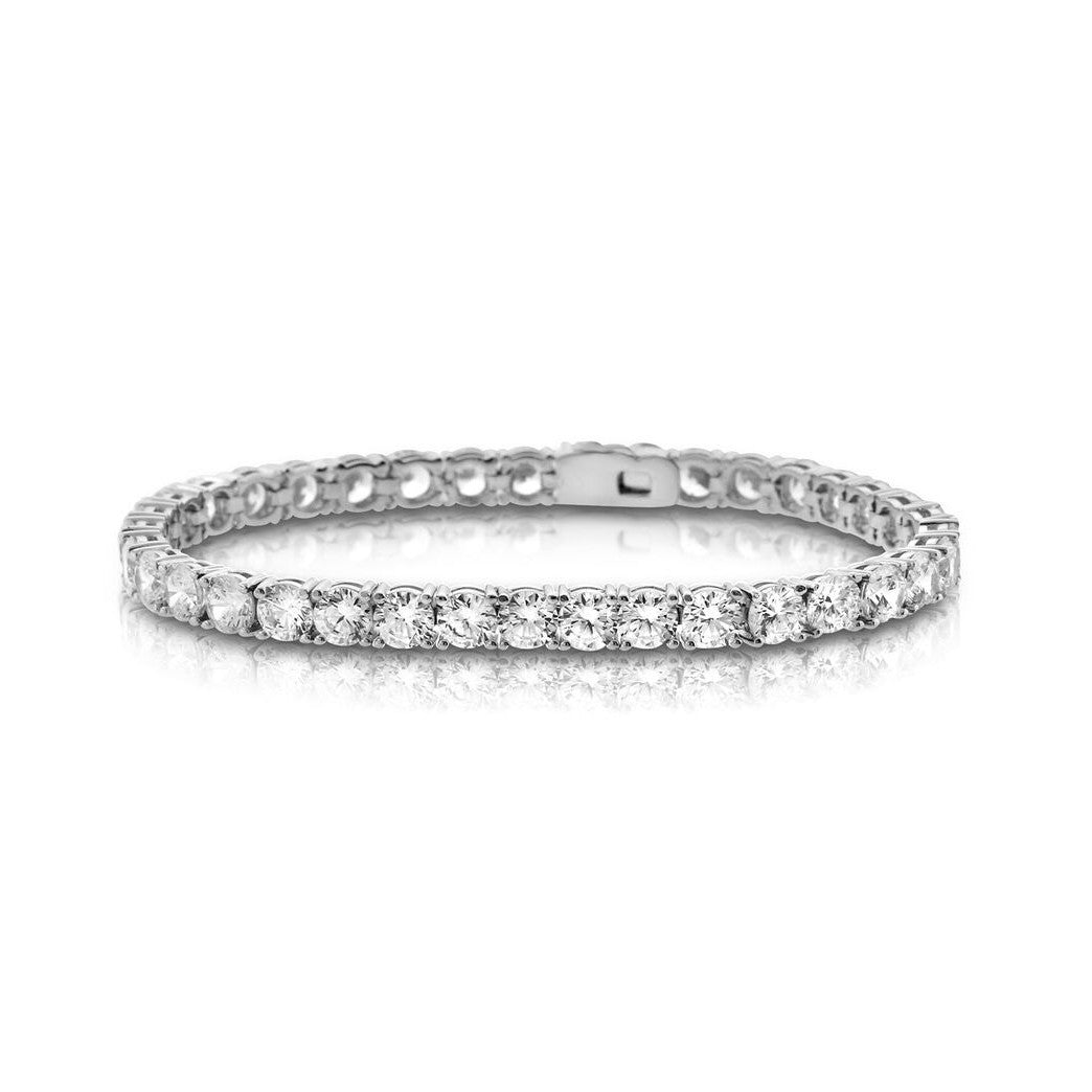 Chandi Diamond Silver Round CZ Cubic Zirconia Bracelet by Bobby Schandra