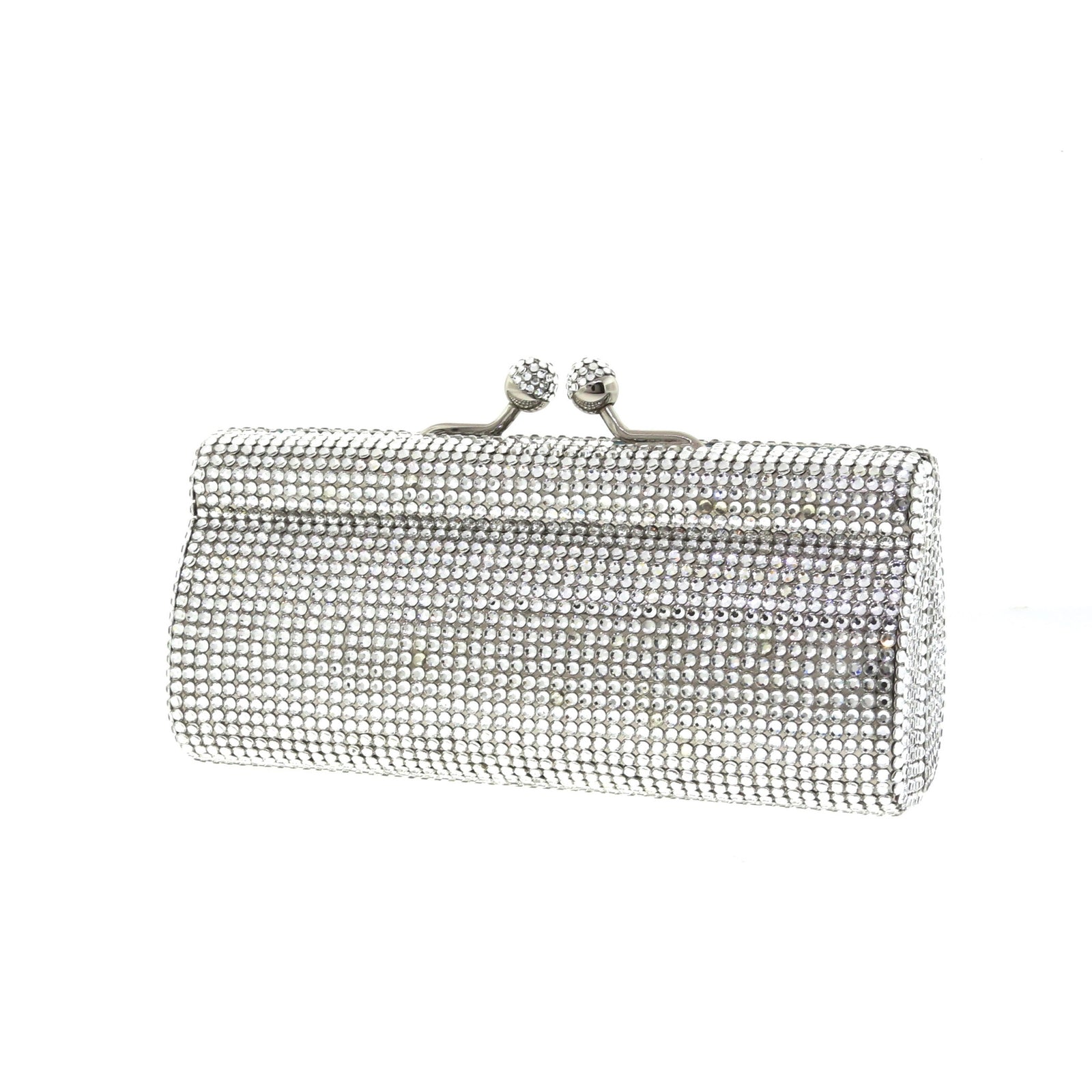 Silver Evening Clutch w/ Swarovski Crystals by Bobby Schandra