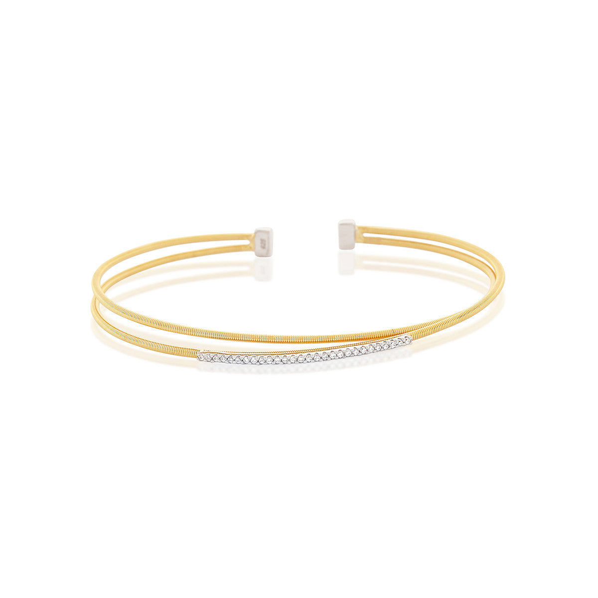 Stackable Chandi Diamond Gold Plated Cuff by Bobby Schandra