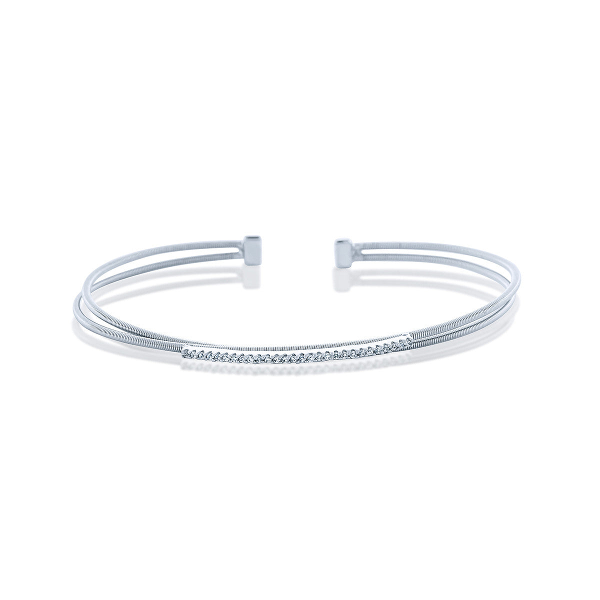 Stackable Chandi Diamond Sterling Silver Cuff by Bobby Schandra