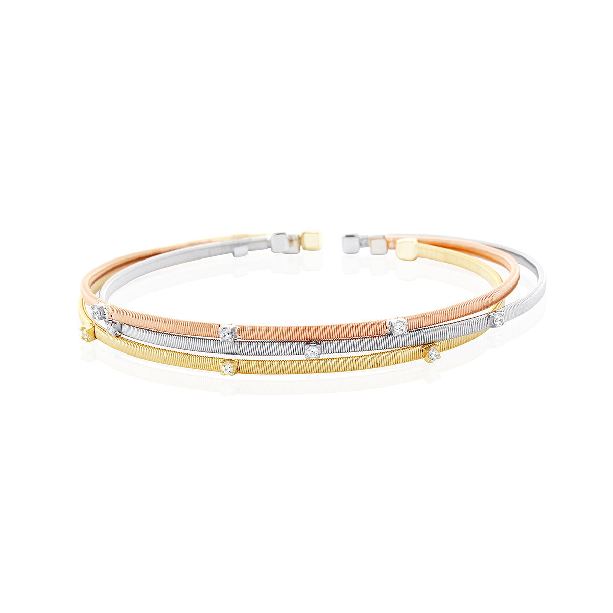 Chandi Diamond Gold Plated Multi-Colored Stackable Cuff by Bobby Schandra