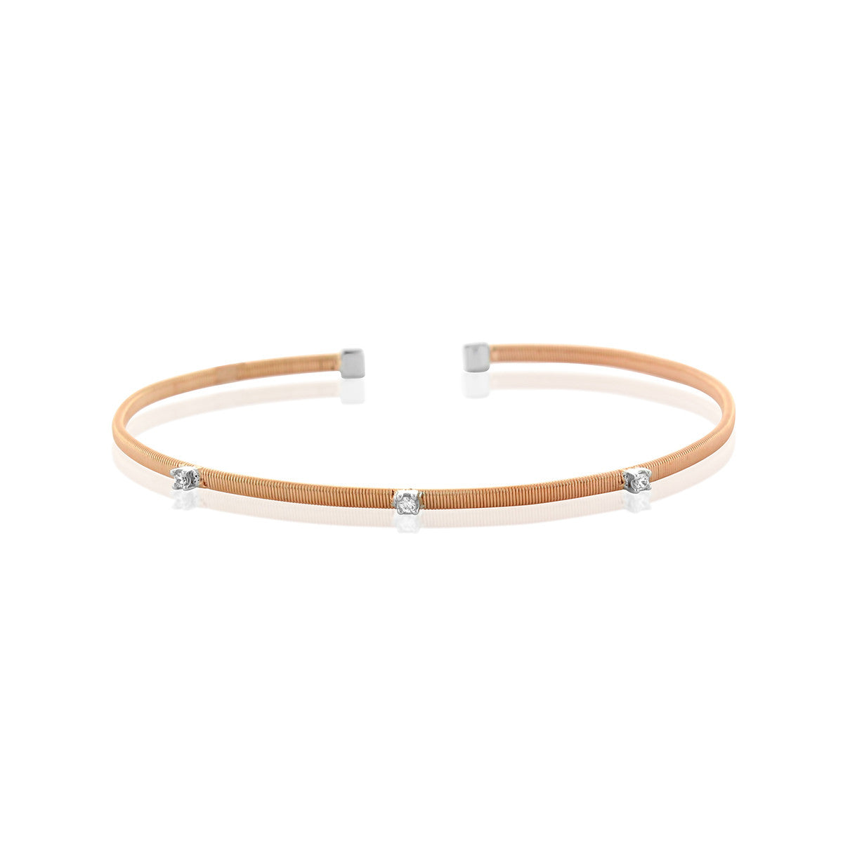Rose Gold Plated Chandi Diamond Multi-Colored Stackable Cuff