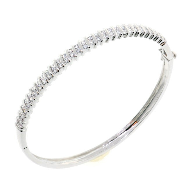 Chandi Diamond Accented Bling CZ Crystal Bangle Bracelet by Bobby Schandra