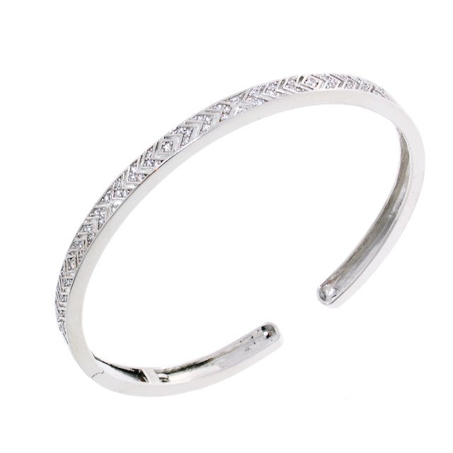 Chandi Diamond Arrow Cuff CZ Crystal Bangle Bracelet