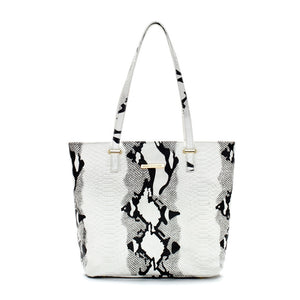 black-and-white-snake-print-leather-designer-tote-handbag