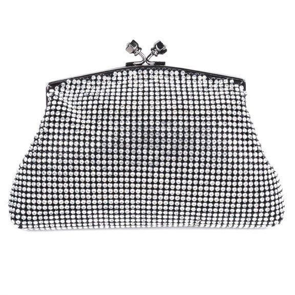 Ronny Crystal Mesh Clutch - Black main image 0