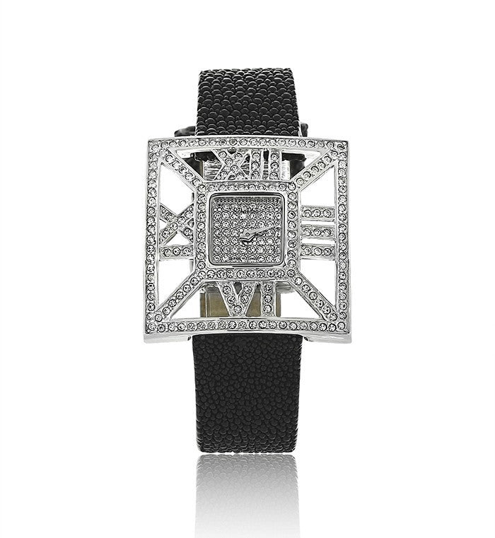 Black Sting Ray Modern Swarovski Crystal Designer Watch  display picture 2