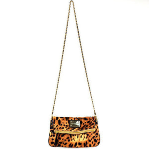 Brown leopard clutch messenger-bag