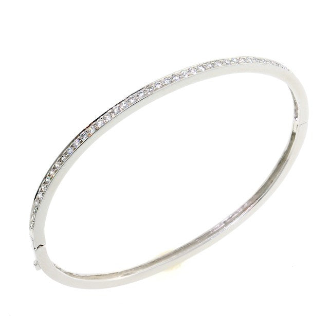 Chandi Diamond Round Cut CZ Crystal Bangle Bracelet by Bobby Schandra