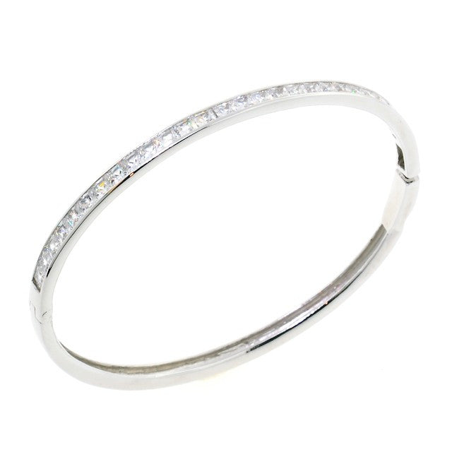Chandi Diamond Square Cut CZ Crystal Bangle Bracelet by Bobby Schandra