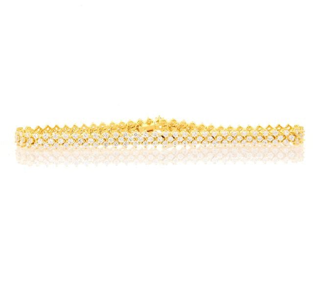 Chandi Diamond Gold and CZ Tennis Bracelet by Bobby Schandra