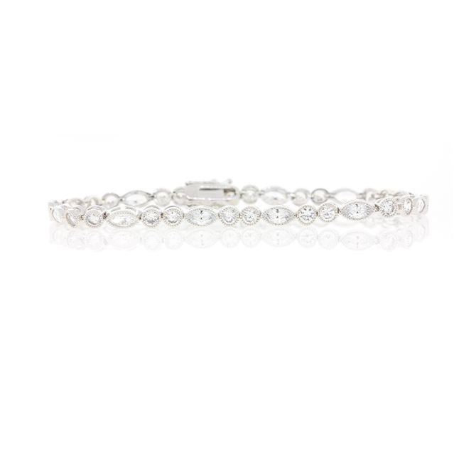 Chandi Diamond Silver and CZ Tennis Bracelet by Bobby Schandra