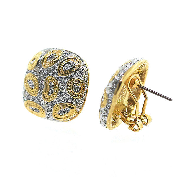 Gold and Silver Swarovski Crystal Leopard Earrings