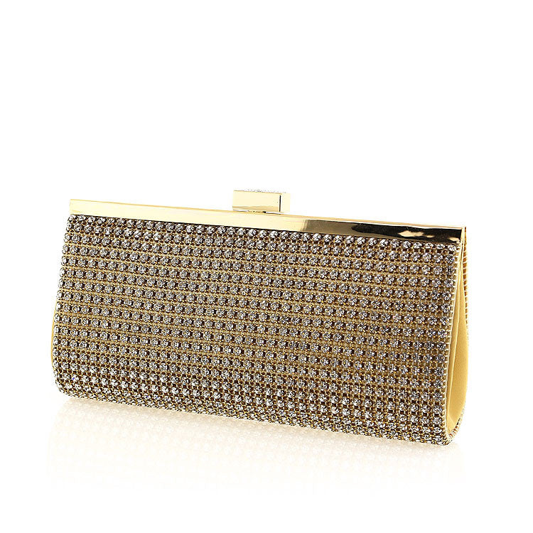 Gold Mesh Swarovski Crystal Clutch