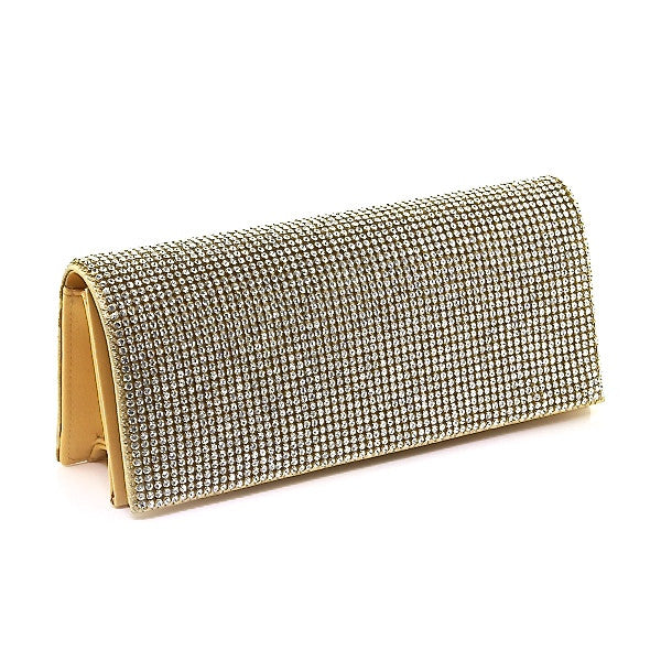 Bobby Schandra Gold Mesh Swarovski Crystal Clutch