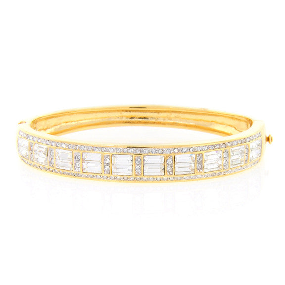 Chandi Diamond Gold Pave Swarovski Crystal Bracelet by Bobby Schandra