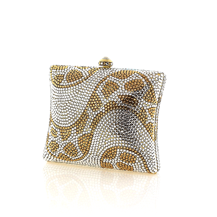 Animal Print Swarovski Crystal Evening Clutch Bobby Schandra 