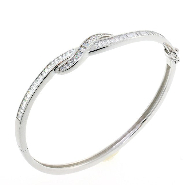 Chandi Diamond Love Knot CZ Crystal Bangle Bracelet by Bobby Schandra