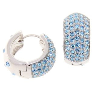 Medium Blue Reversible Huggies Crystal Earrings