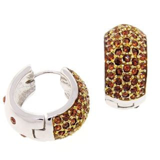 Medium Bronze Reversible Huggies Crystal Earrings