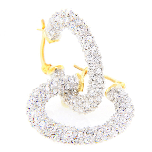 Medium Gold Swarovski Hoop Earring