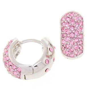 Medium Pink Reversible Huggies Crystal Earrings