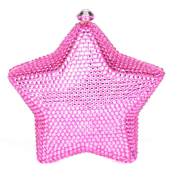 Pink Star Swarovski Crystal Clutch