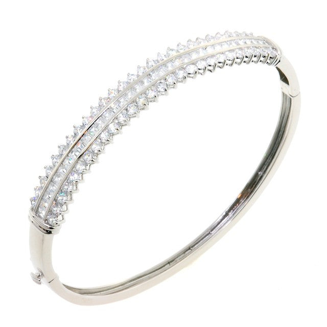 Crystal Rhinestone Bangle Bracelet - Black Diamond or Clear Crystal –  ShySiren.com