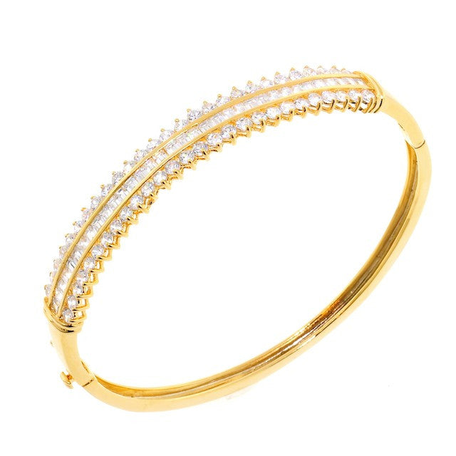 Chandi Diamond Queen Gold CZ Crystal Bangle Bracelet