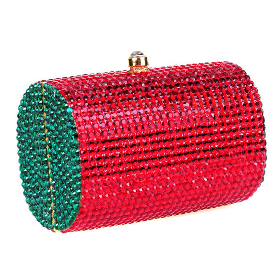 Red and Green Swarovski Crystal Clutch