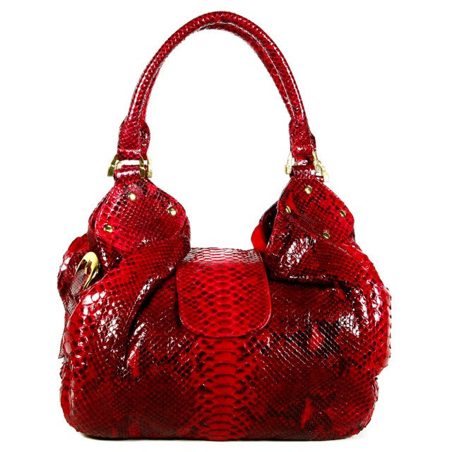 Red Hobo Python Bag