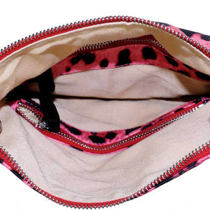 Pink Leopard Clutch Messenger Bag