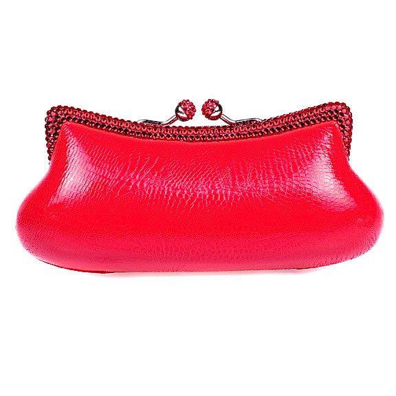 Red Swarovski Crystal Evening Clutch 