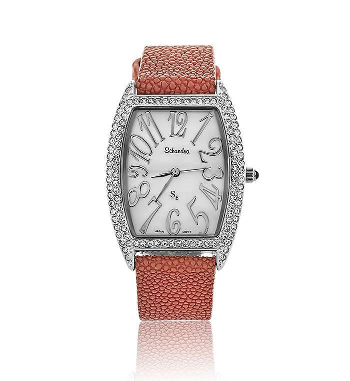 Bobby Schandra Watch Turquoise round leather swarovski crystal watch - Bobby Schandra main image 4