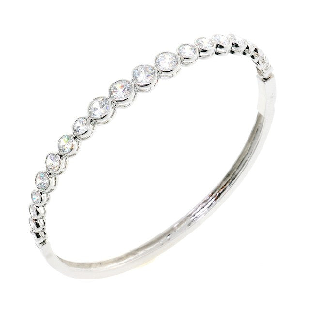 Chandi Diamond Round Cut CZ Crystal Bangle Bracelet by Bobby Schandra