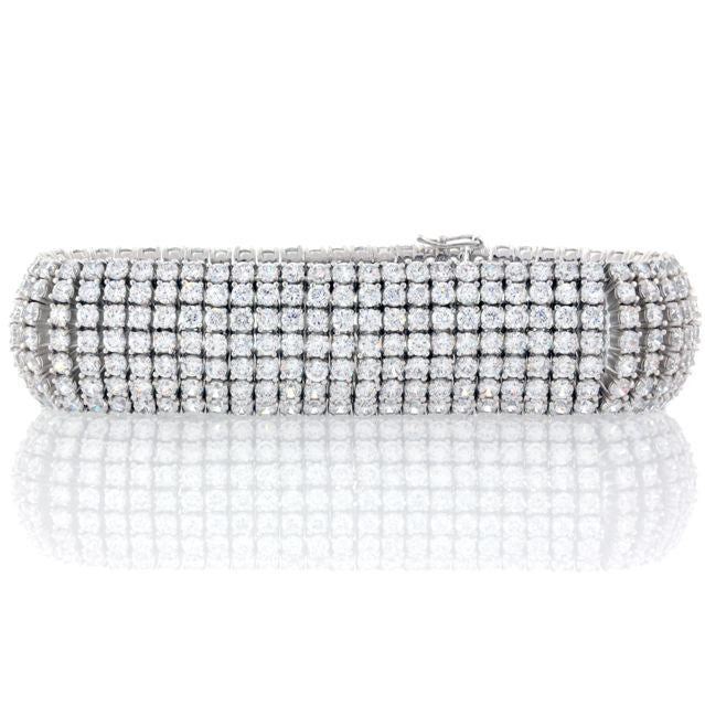 Chandi Diamond Silver 7 Row CZ Tennis Bracelet by Bobby Schandra 