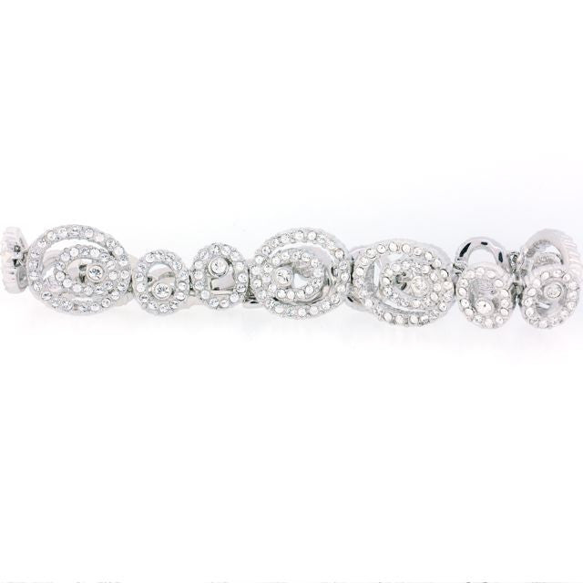 Chandi Diamond Silver and CZ Large and Small Spiral Bracelet by Bobby Schandra