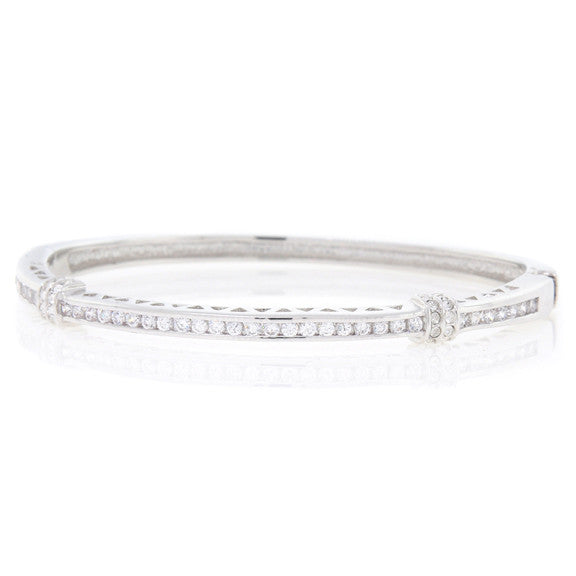 Silver and Round CZ Bangle