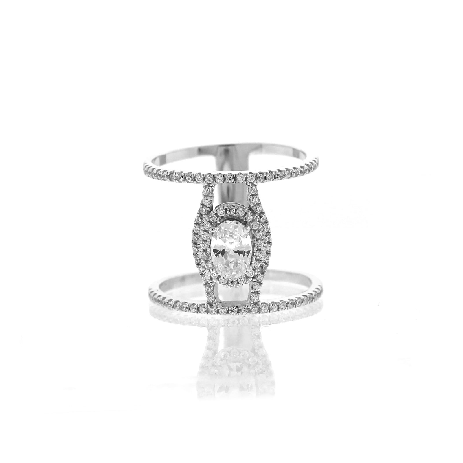 silver cz oval halo ring bobbyschandra