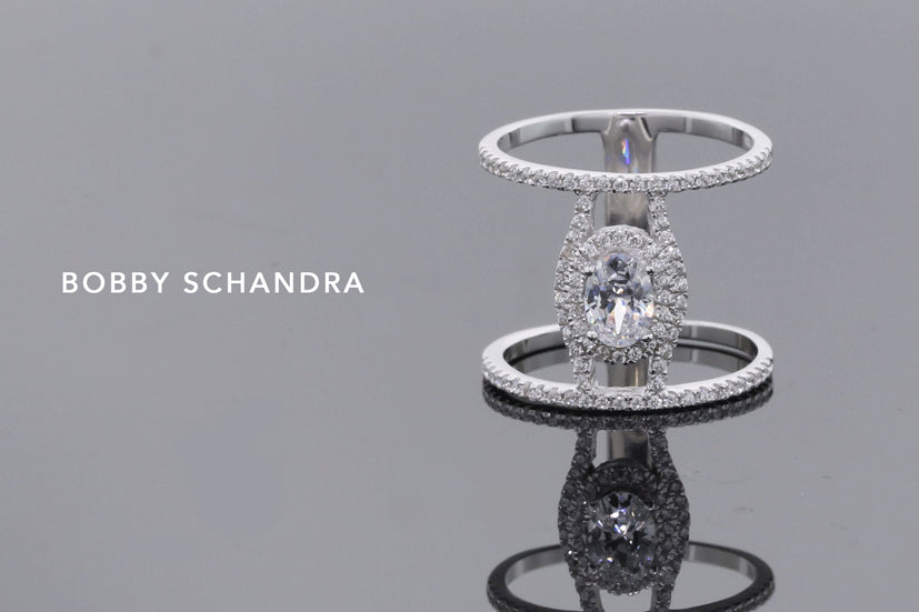 silver cz oval halo ring bobbyschandra