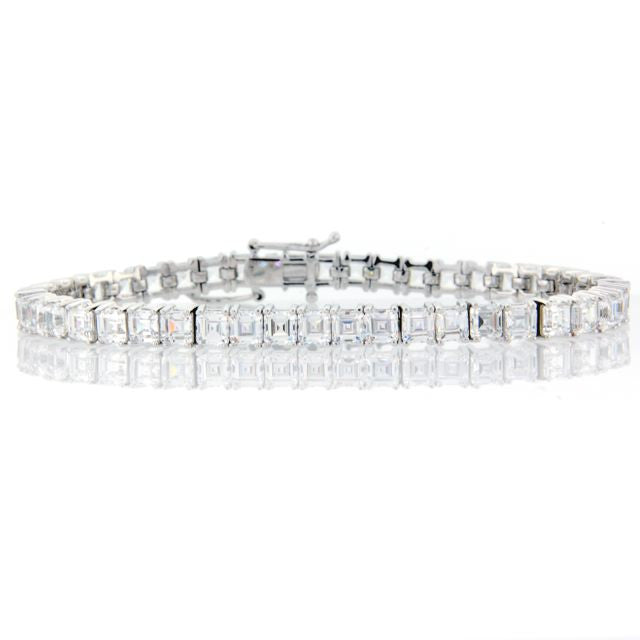 Chandi Diamond Silver Square Tennis Bracelet by Bobby Schandra