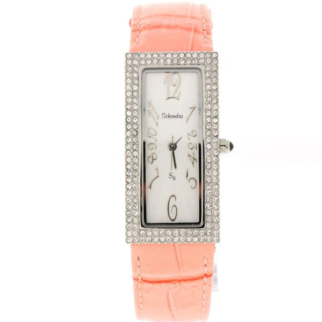 Skinny Pink Leather Band with Swarovski Crystals