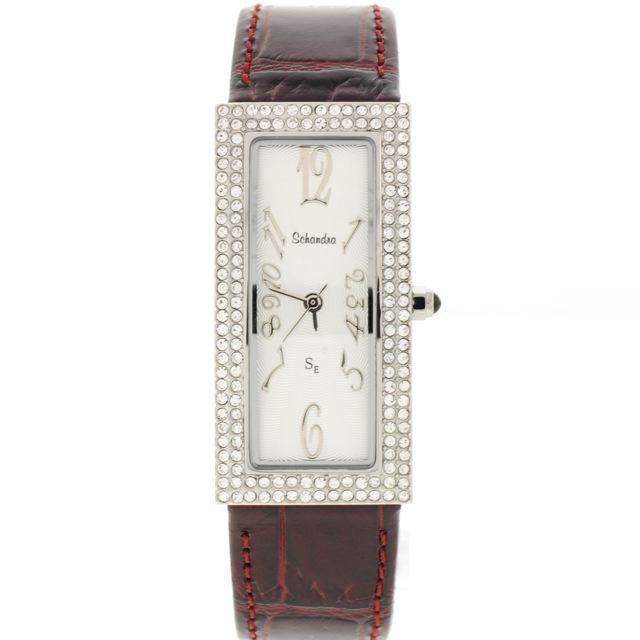 red/brown swarovski crystal rectangle watch - Bobby Schandra display picture 3
