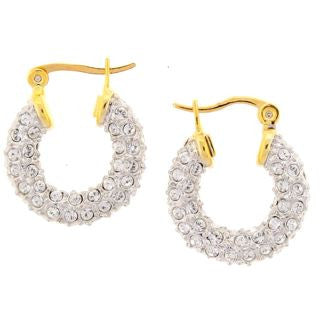 Small Silver Swarovski Crystal Earrings with Gold Clasp
