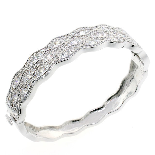 Stunning Chandi Diamond CZ Crystal Bangle Bracelet by Bobby Schandra