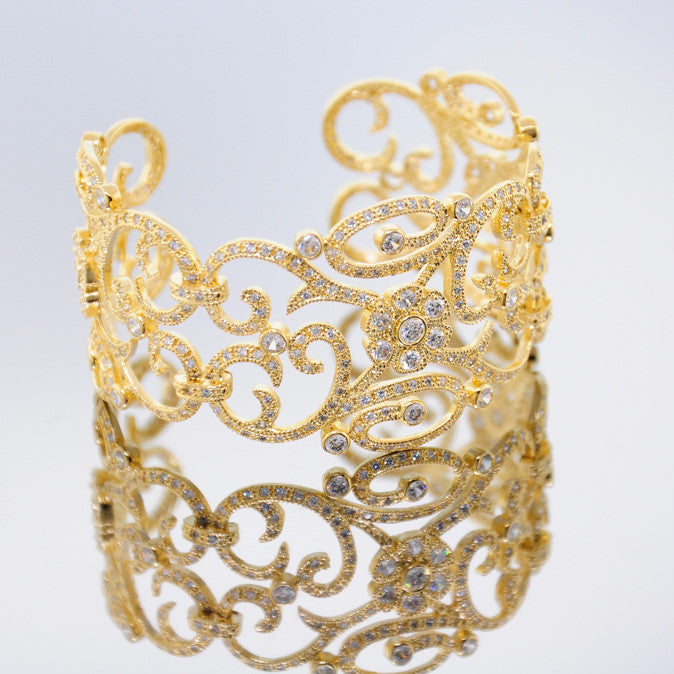 Victorian Gold Chandi Diamond Cuff by Bobby Schandra